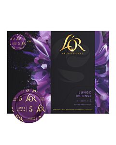 L'OR Lungo Intense package and capsule for Nespresso Pro
