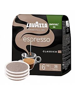 Lavazza Espresso Classico package and pods for Senseo

