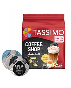 Coffee Shop Selections Crème Brulee Latte paquet et capsule pour Tassimo
