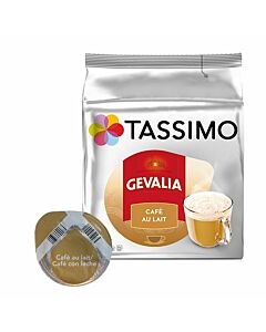 Gevalia Cafe Au Lait package and capsule for Tassimo