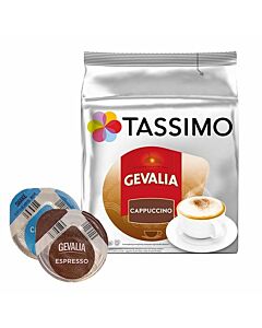 Gevalia Cappuccino package and capsule for Tassimo