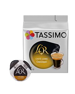 L'OR Café Long Classique package and pod for Tassimo
