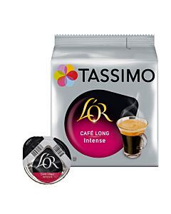 L'OR Café Long Intense package and capsule for Tassimo