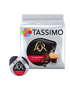 L'OR Splendente package and capsule for Tassimo